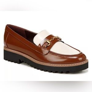 Franco Sarto Brown and Cream Loafers